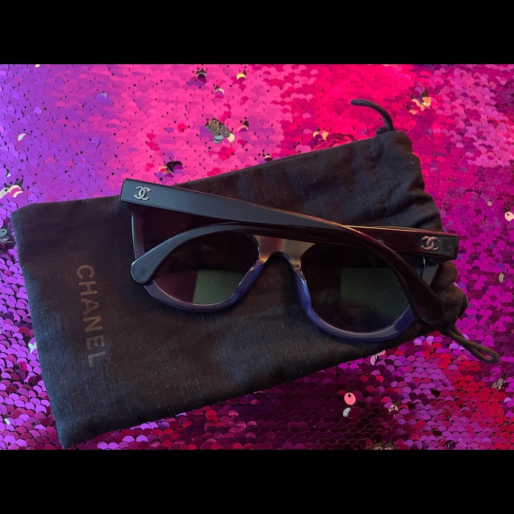 Chanel Blue Sunglasses.